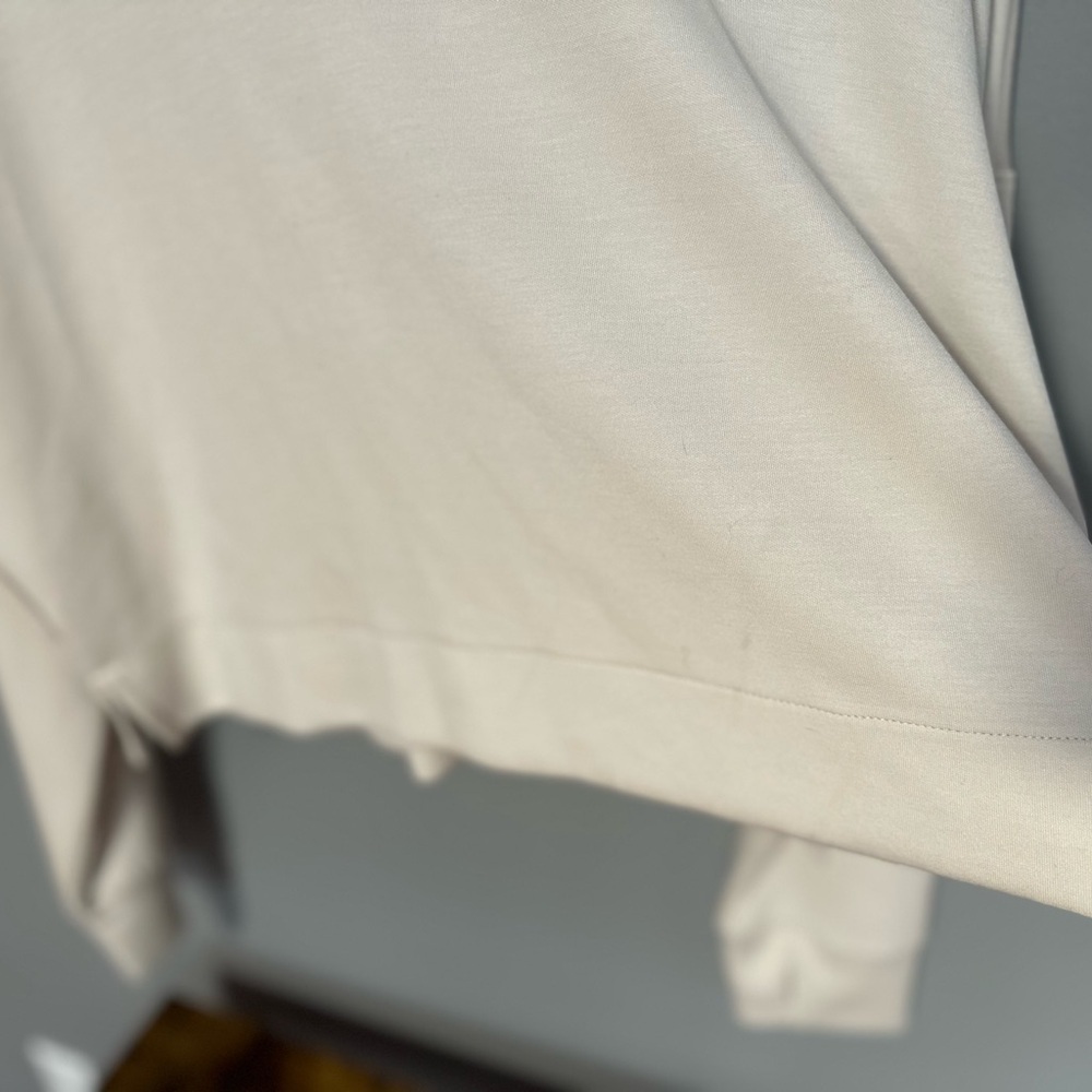 If It Were Me Cream Long Sleeve Half Sweatshirt & Shorts - Picture 5 of 6
